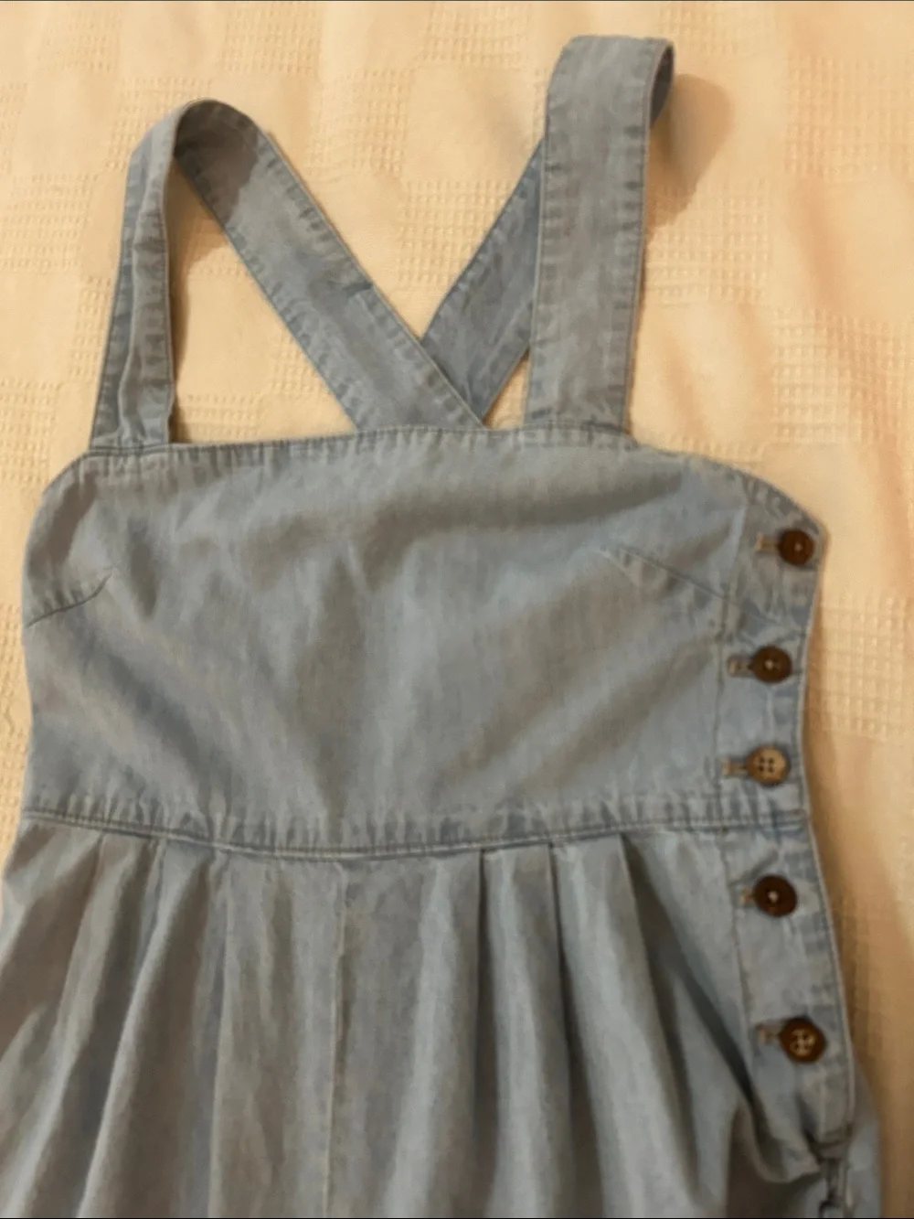 Free People Fara Jumpsuit in a light denim chambray wash size 2